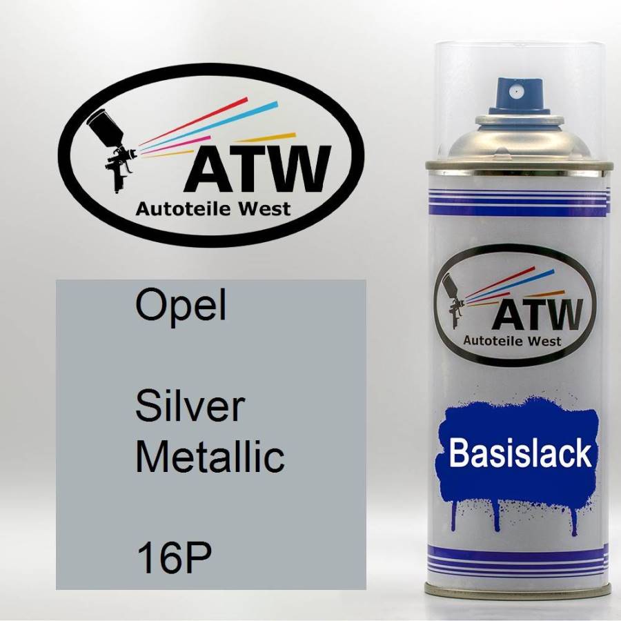 Opel, Silver Metallic, 16P: 400ml Sprühdose, von ATW Autoteile West.